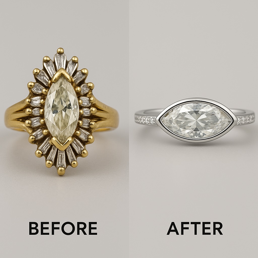 Vintage to Modern Diamond Ring Transformation